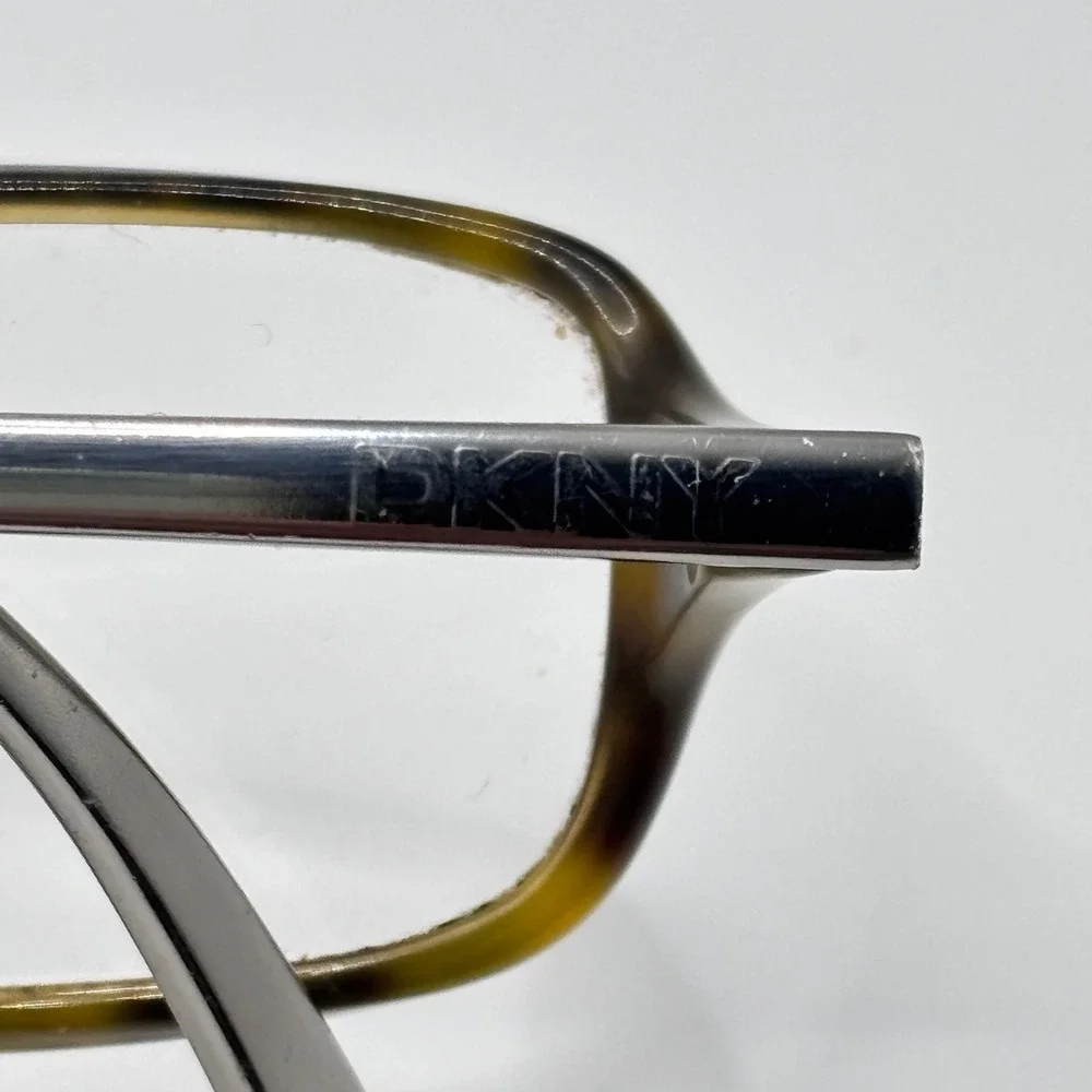 Dark Academia Rectangular Eyeglasses DKNY 4542 52-16-135 Tortoise Silver Acetate